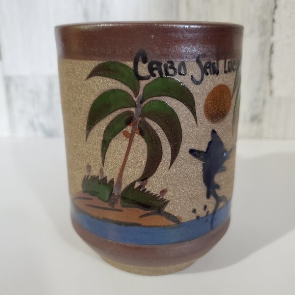 Cabo San Lucas Earthenware Mug Hand Painted - Picture 3 of 7
